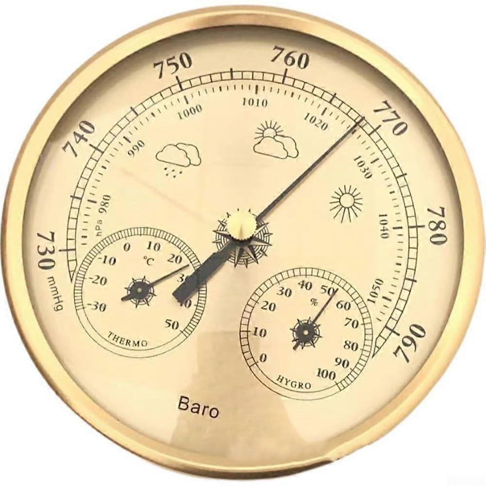 Weather Station 130mm Analog 3In1 Thermometer Hygrometer Barometer, Weather Monitoring Instrument For Home Office