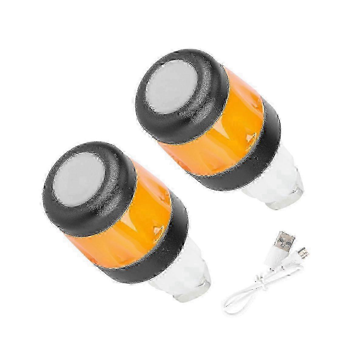 2Pcs Electric Scooter Handlebar Lights LED Warning Light Handlebar End Plugs Waterproof Turn Signal miao4