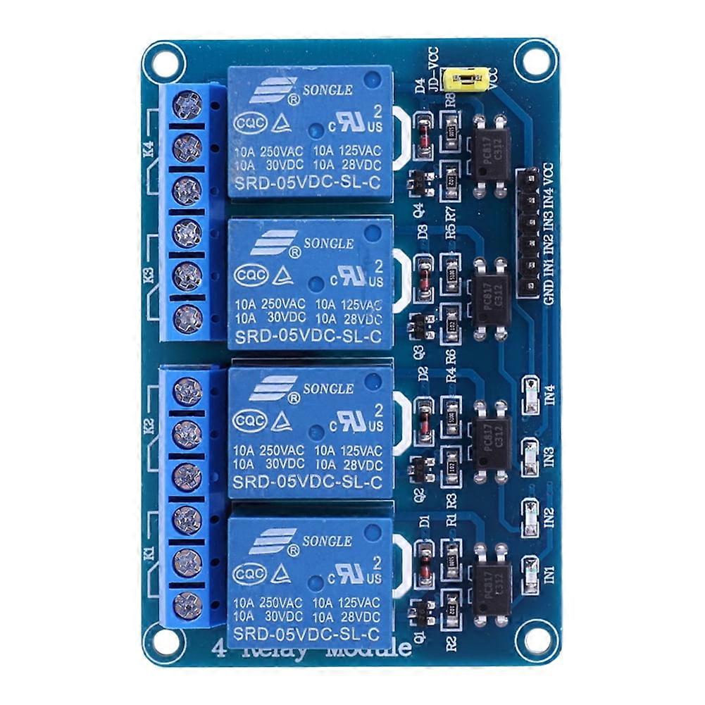 jixopn 5V 12V 4-Channel Relay Module with Optocoupler Relay 4 Channel Relay Board AVR 51 PIC 4 Way Relay Module Shield for Arduino