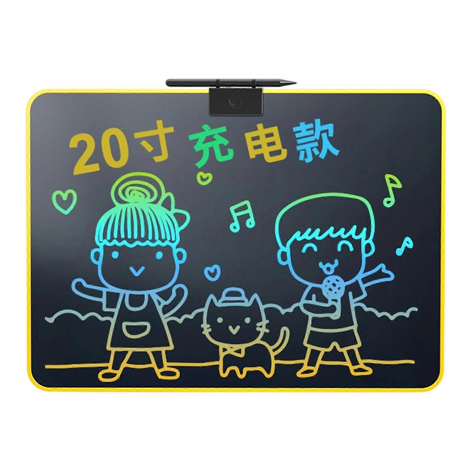 Rechargeable Writing Tablet 16.5Inch LCD Screen Portable Kids Drawing Board with Erase Button For Home School Travel Use  Yellow