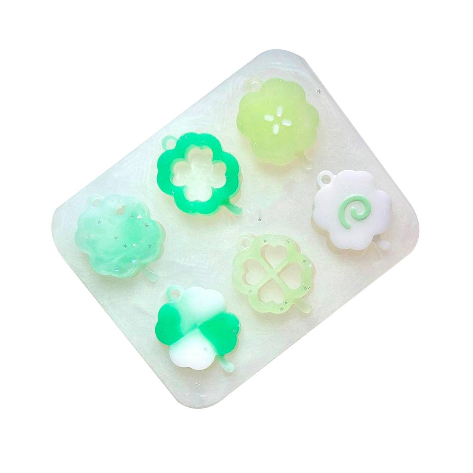 Elegant Clovers Pendant Silicone Molds for Epoxy Resin Hanging Ornament Casting Molds for DIY Jewelry and Keychains Multicolor