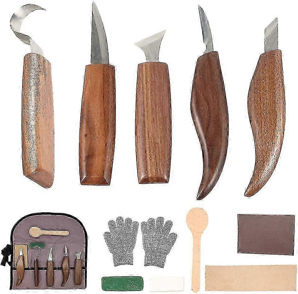 Hook Knife & Spoon Knife Set - 12 Pcs Wood Carving Tools
