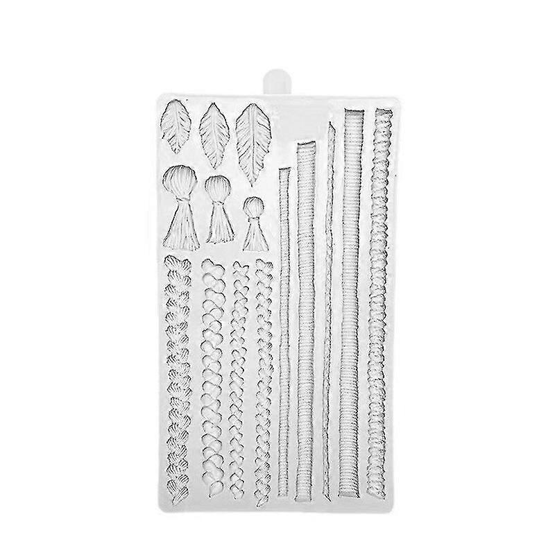 シリコンモールドマクラメロープ織りストローロープボーダーウェディングケーキボーダーフォンダンケーキデコレーションクレイモールドDIY