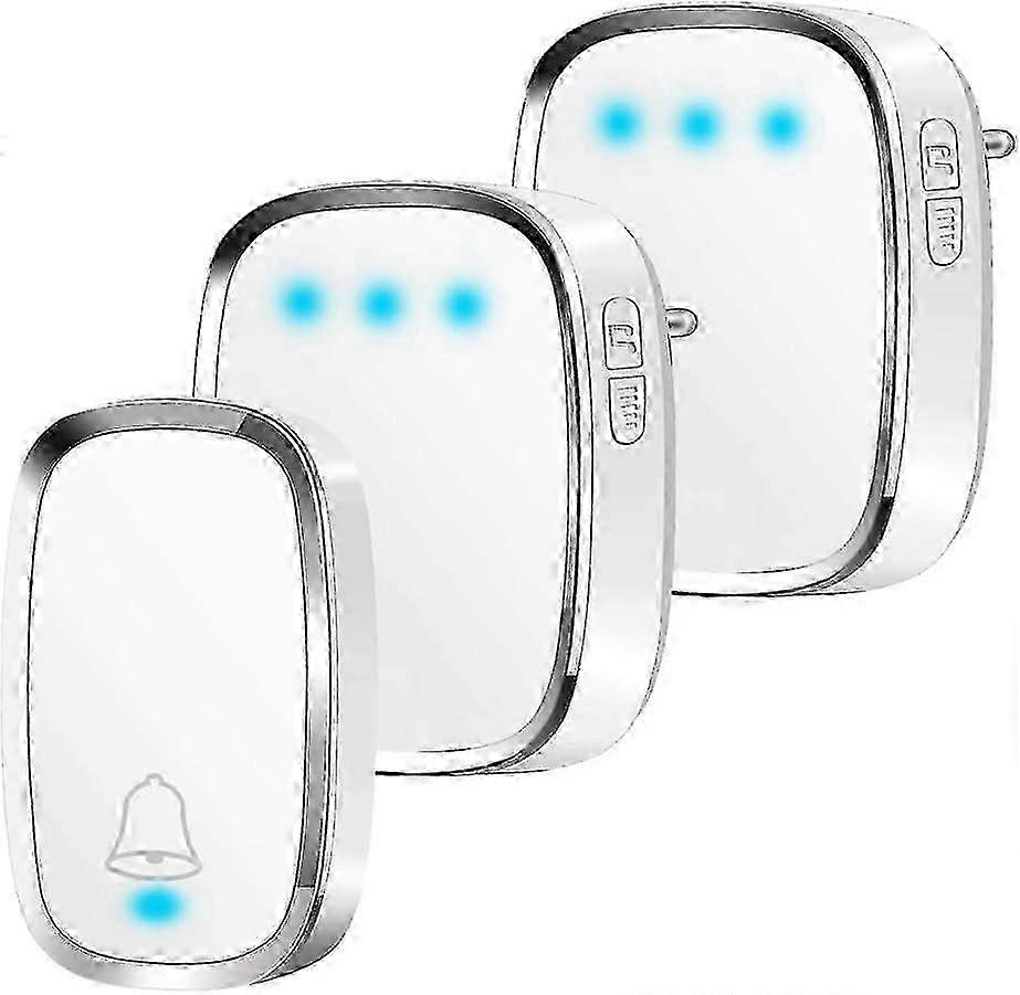 ​Wireless Doorbell Set with 300m Range, 36 Melodies & 4 Volume Levels - 1 Transmitter + 2 Waterproof Receivers for Home/Office Security​_CP Edition 11