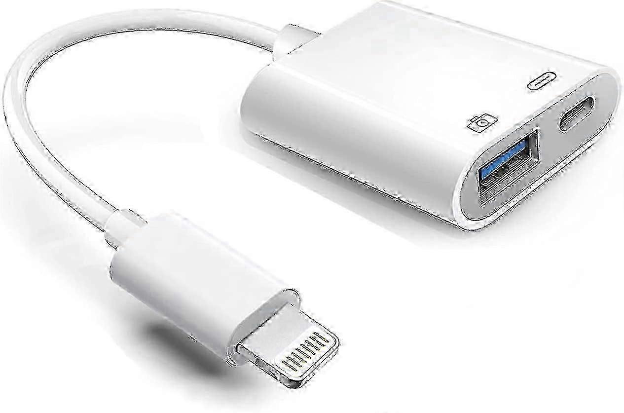 Lightning to USB Camera Adapter with Charging Port, Apple MFi OTG c