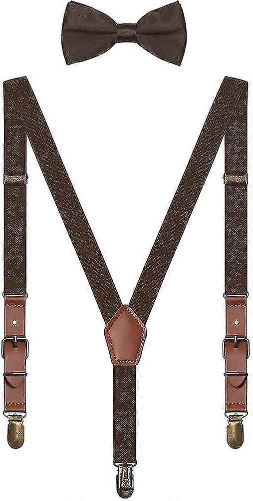 Μωρό παιδιά ρετρό τιράντες με / χωρίς παπιγιόν σετ Y σχήμα 3 κλασικό ορείχαλκο