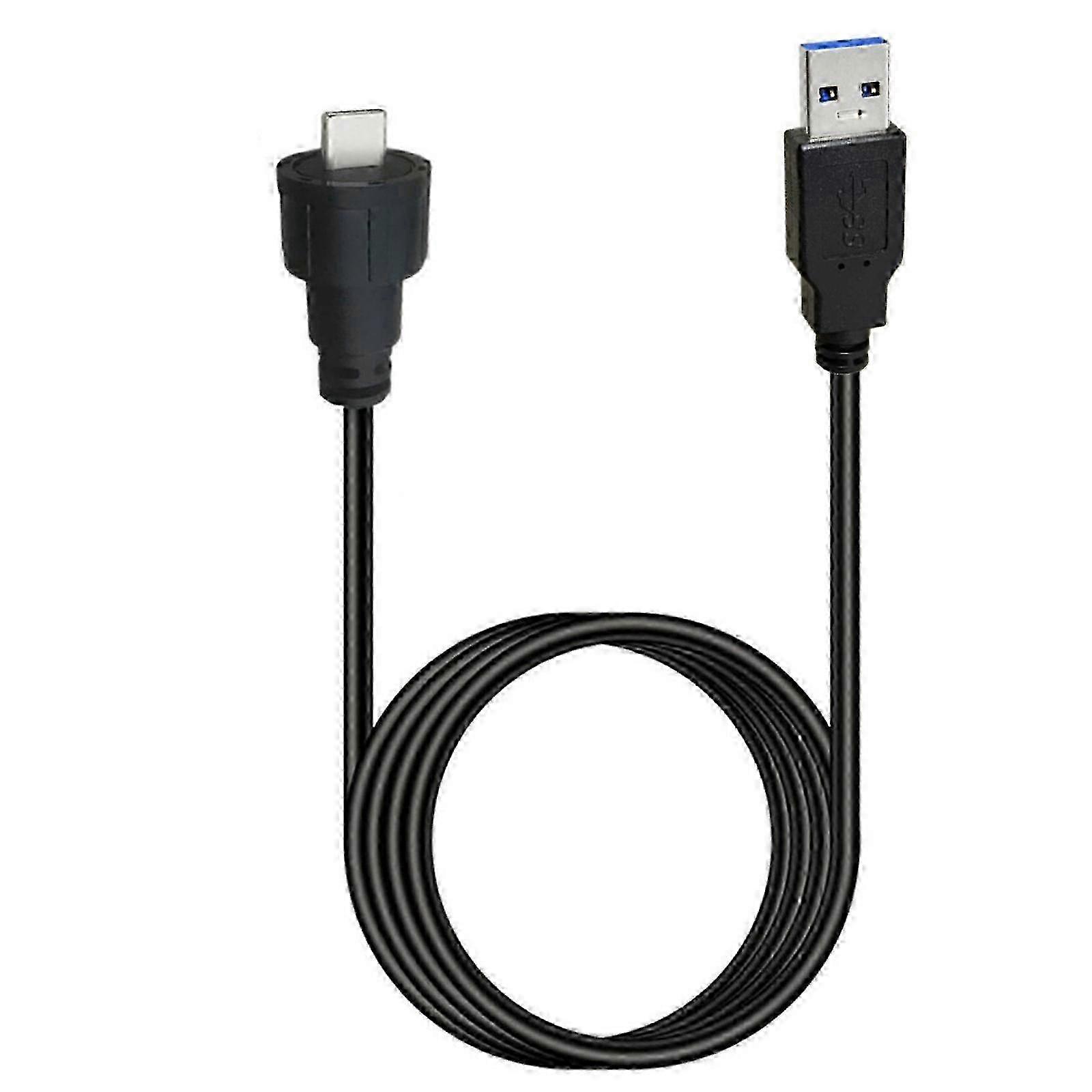 USB 3.0 to Type C Cable Overmolded Cable Threaded Waterproof Connection and Dustproof for Stability