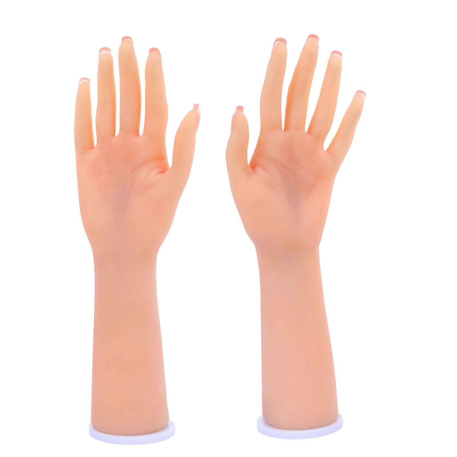Anatomically Accurate Flexible Hand Model Silicone Structure Suitable For Photography Nail Art Artists Display Session Multicolor