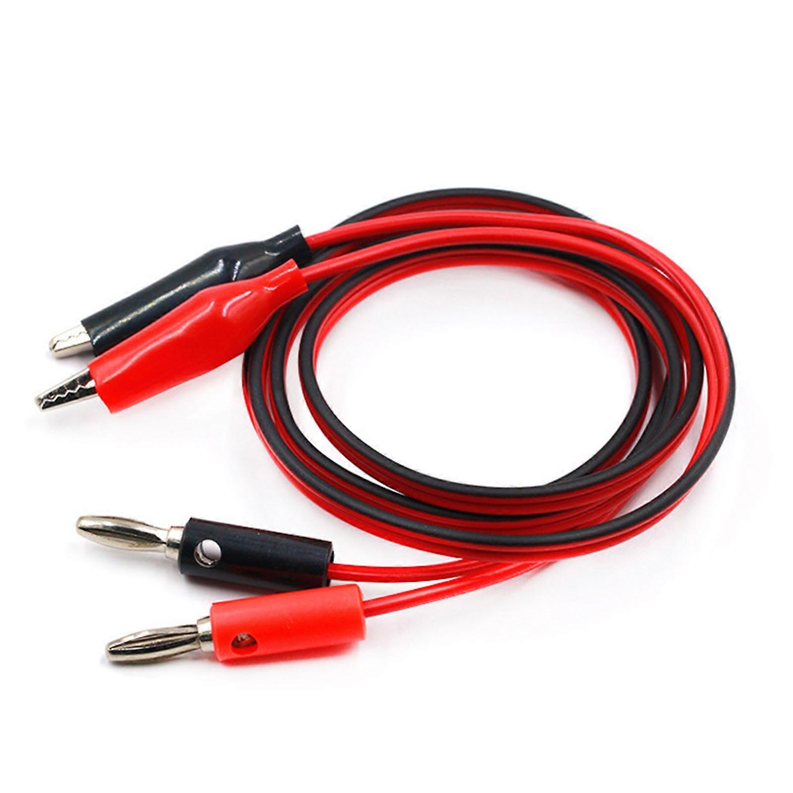 2Pcs Double End Test Leads Wire Line Banana Plug to Alligator Clip Test Leads Multimeter Testing Cable Easy to Use Multicolor