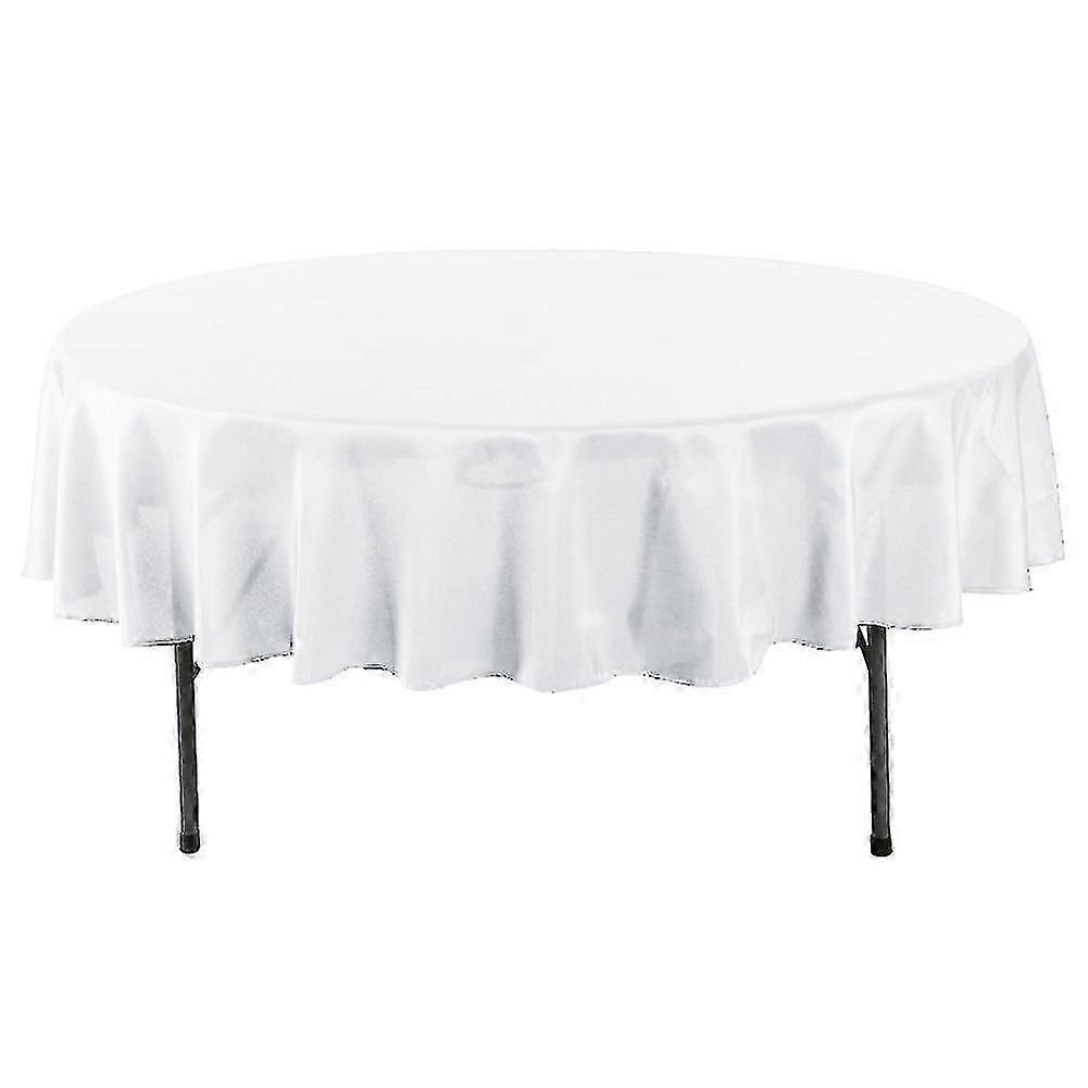 Kitchen Dining Room Restaurant Hemming Solid Color Round Tablecloth Party Decor H