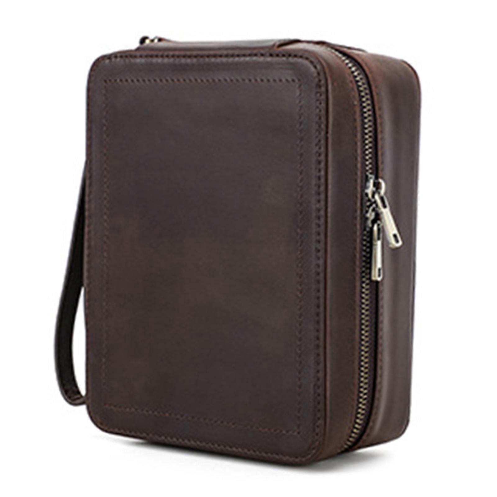 Versatile Sturdy Leather Watch and Eyewear Storage Case with See Through Clear Top for Easy Viewing Home Accessory Multicolor