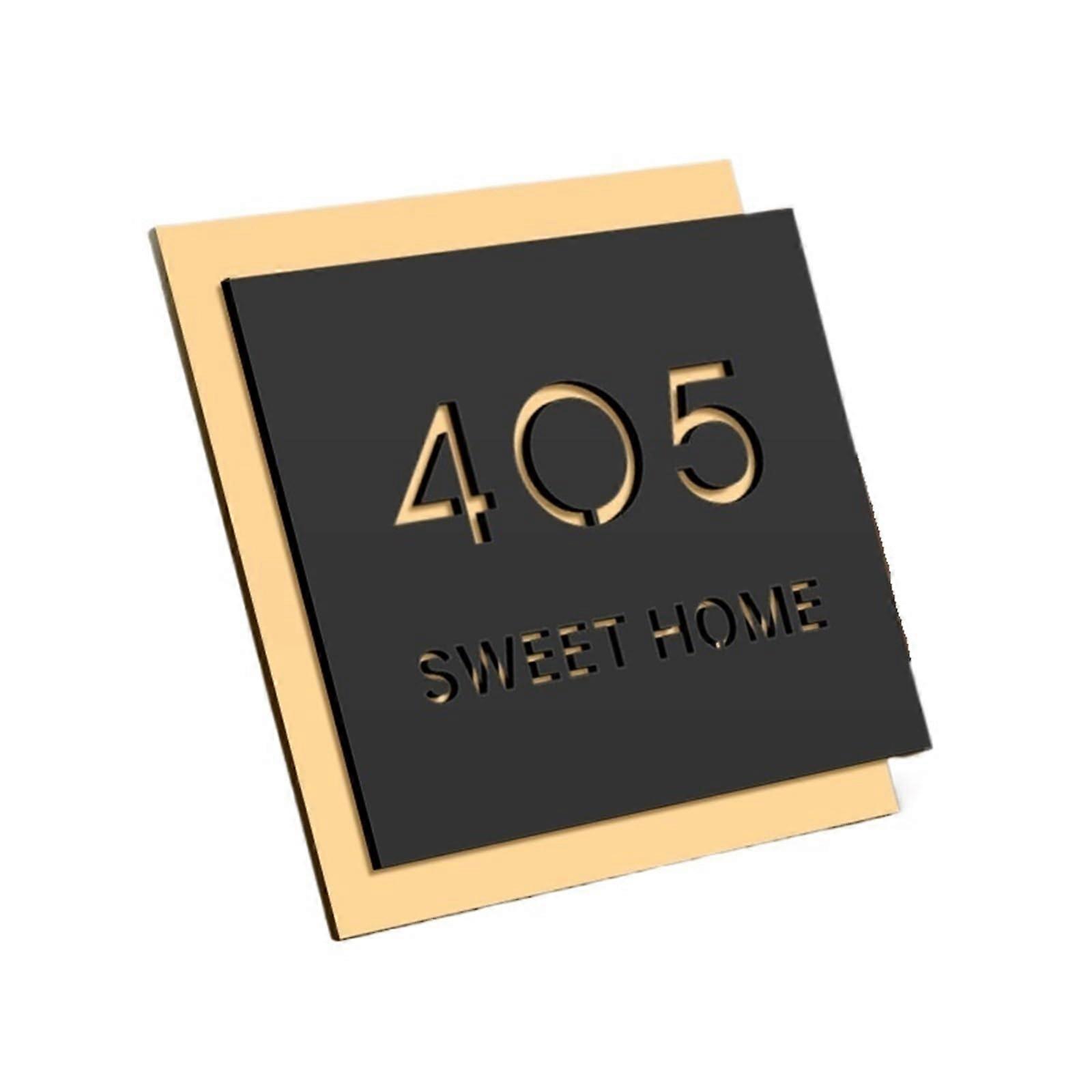 Modern Floating House Numbers Acrylic 3D Address Sign Outdoor Wall Plaque  20x20cm Color 2