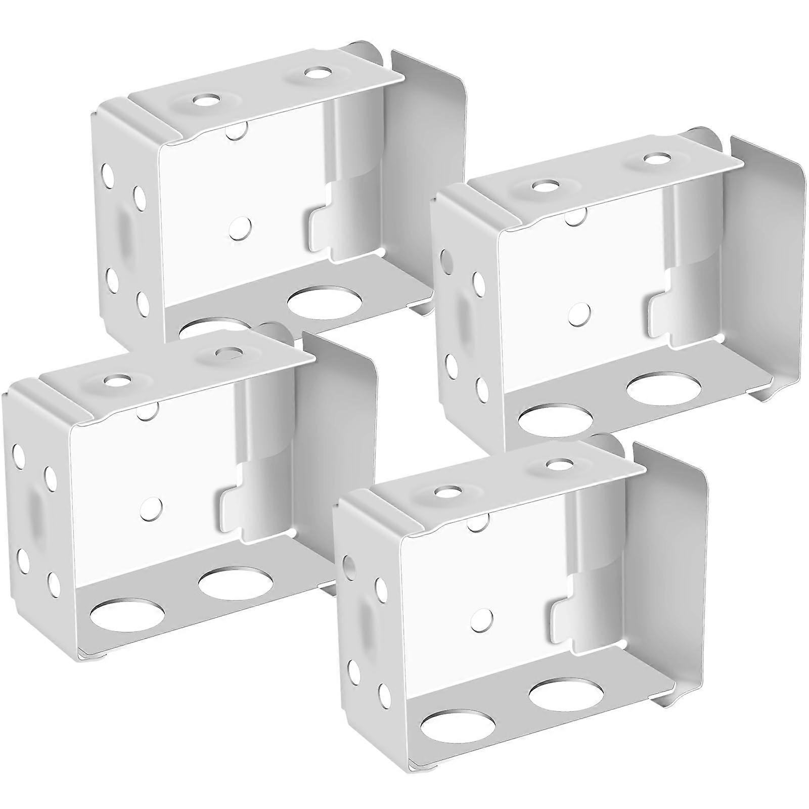 Window Blind Mounting Brackets 2 Inch Low Profile Box Style for Headrail, White Set of 4