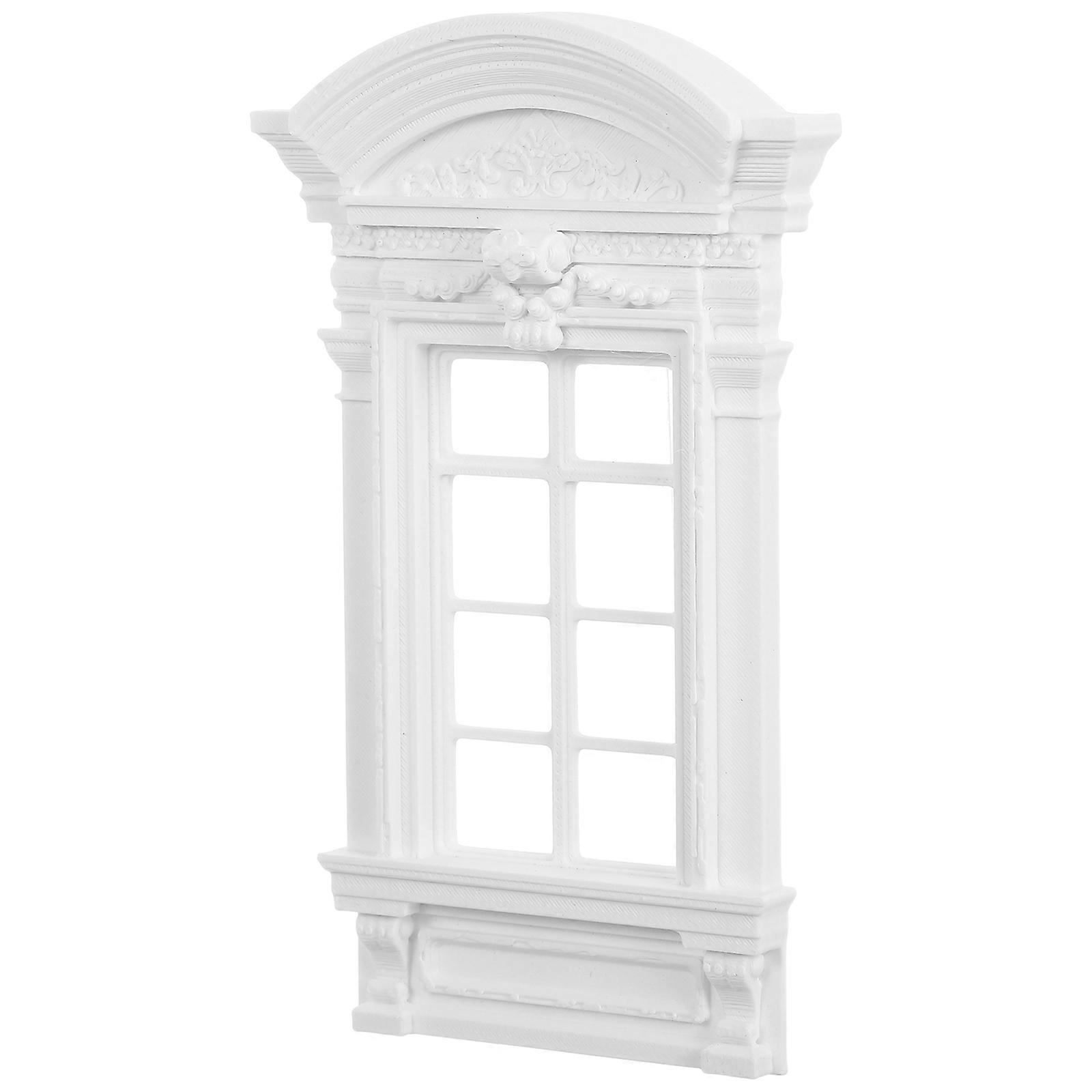 Dollhouse Window Frame European Style for Replacement Plastic White