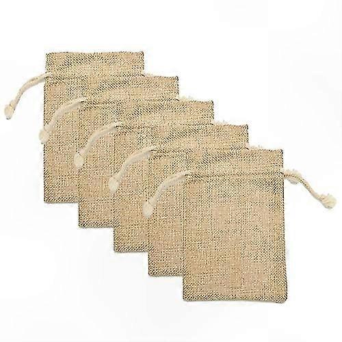 5 Pcs Mini Burlap Drawstring Bags Party Favor Use