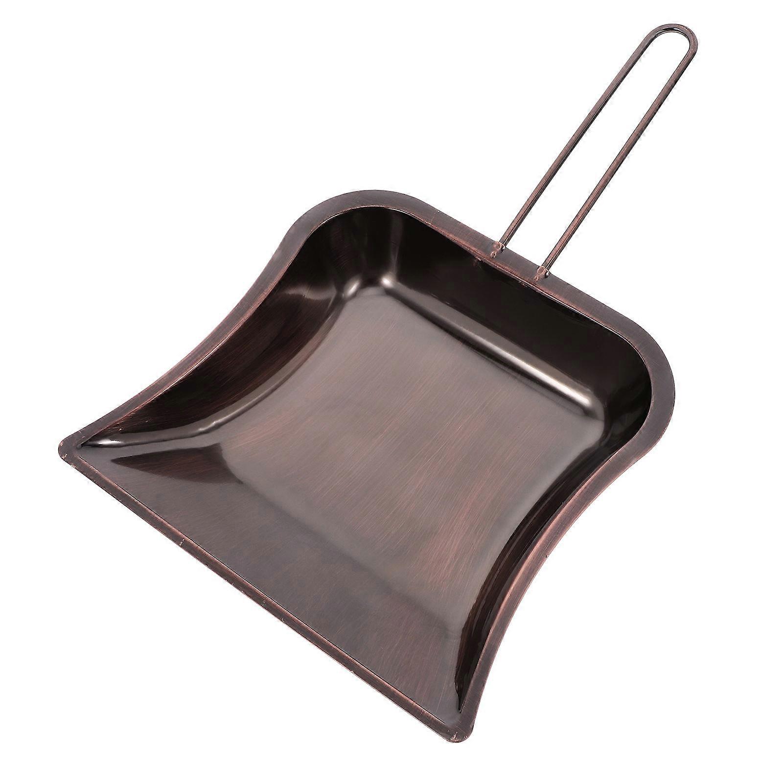Brown Stainless Steel Dustpan Mini for Table Use with Long Handle