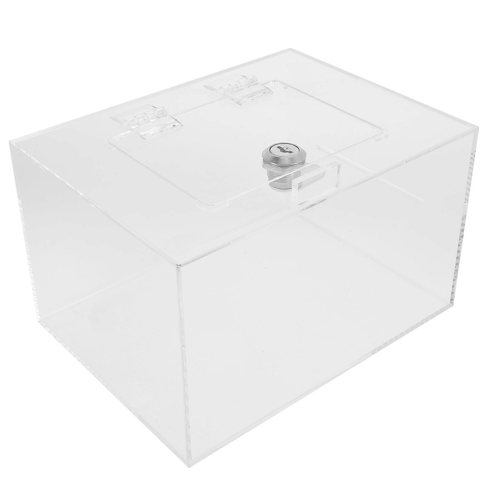 Acrylic Donation Box with Lock for Secure Storage 1Set Transparent Suggestion Box