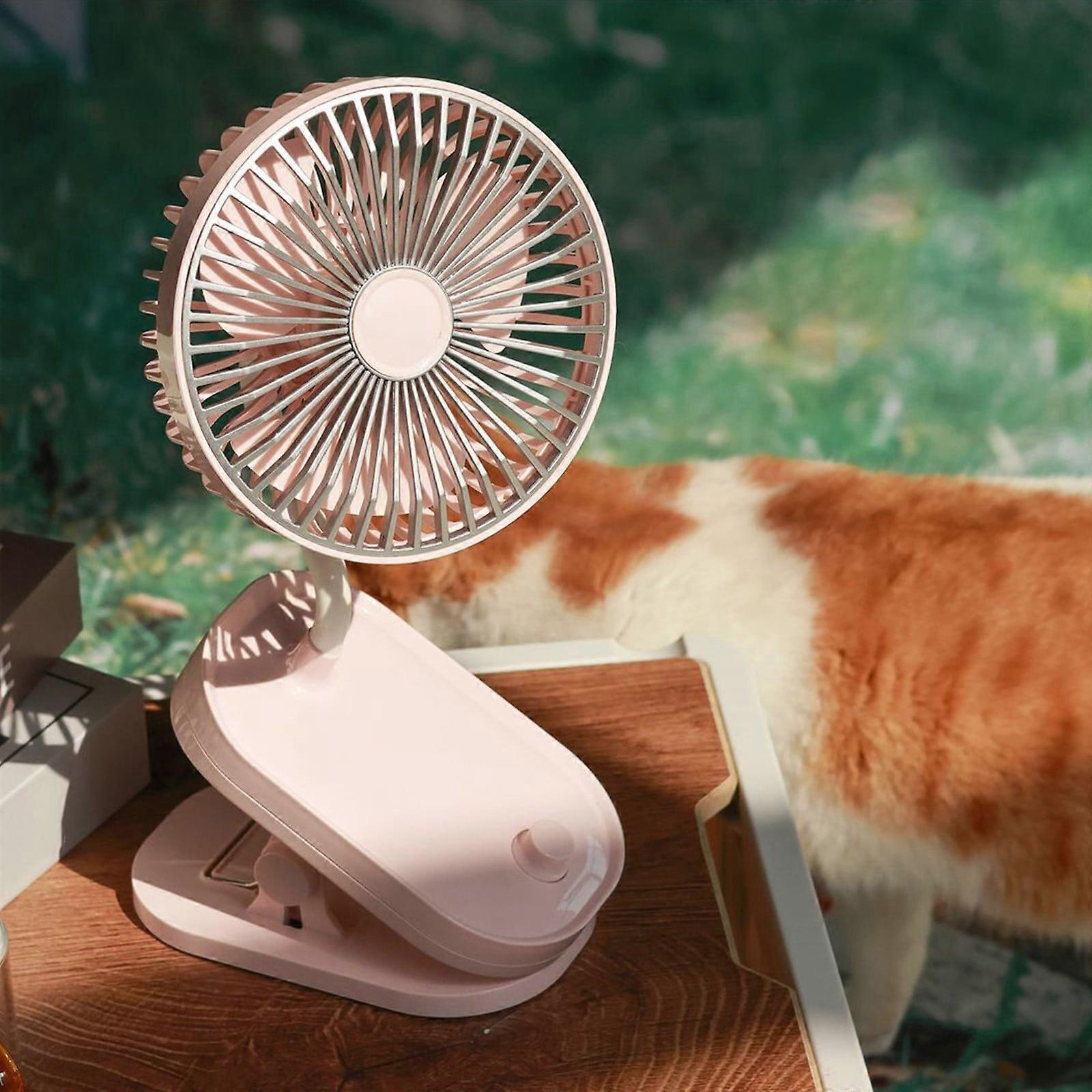 Kiplyki Back to School Small Desk Fan with Strong Clamp, More Than 360°Adjustable, 3 Speeds USB-C Corded Powered, Mini Fan for Home Office Desktop