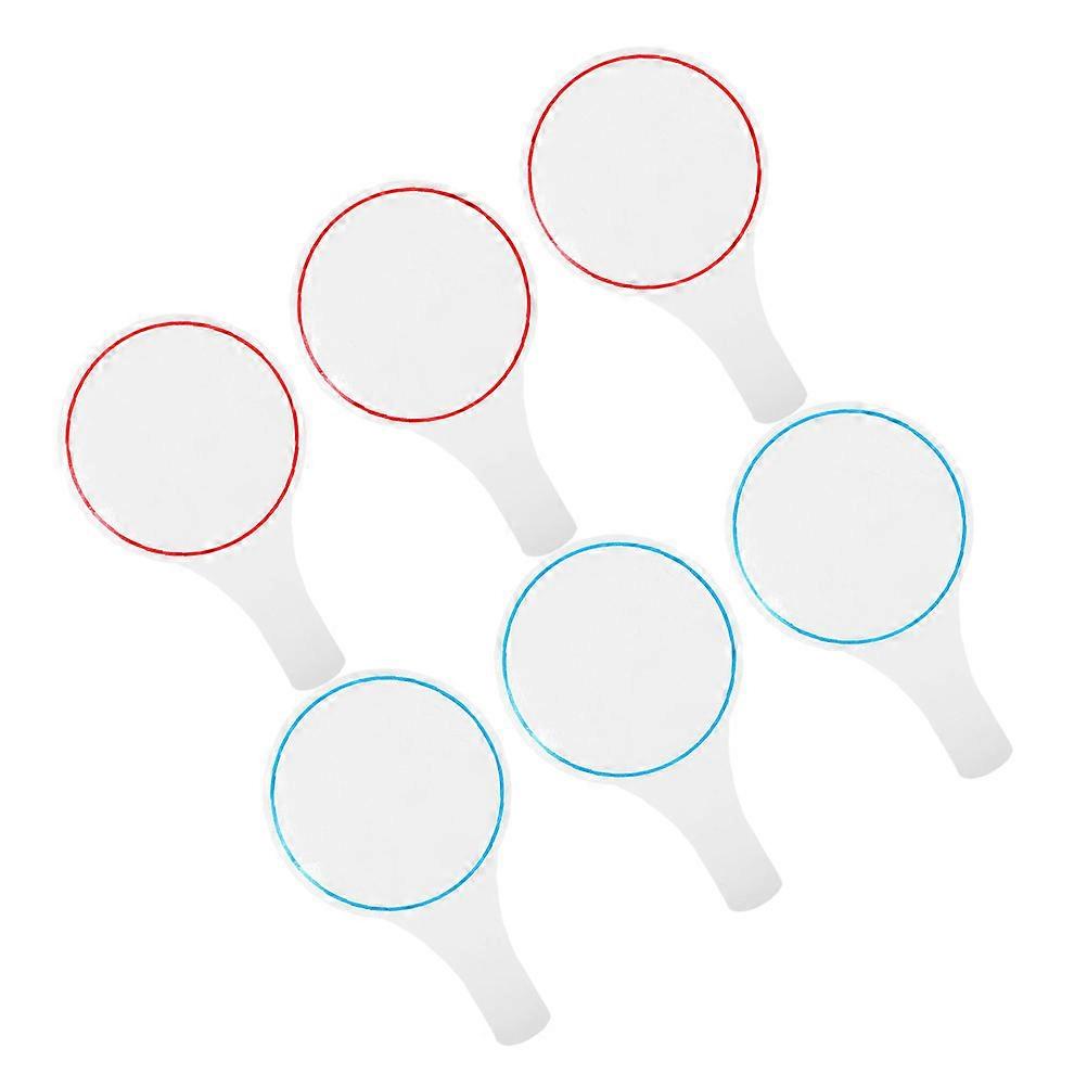 6Pcs Blank Scoreboards Handheld Dry Erase Answer Paddles Single Side Writable