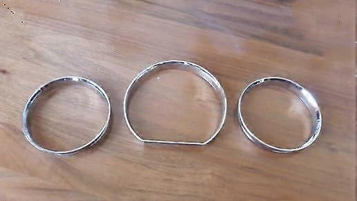 Chrome Dashboard Rings Set for MercedesBenz W124 W126, Sleek Chrome Finish, Easy Installation