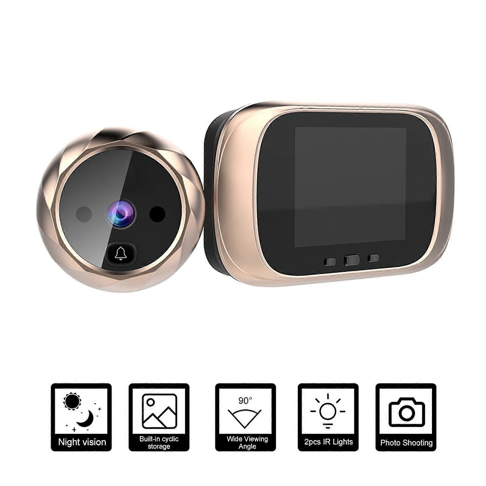 Digital Door Viewer Peephole Doorbell 8" LCD Screen Photo Monitoring for Home