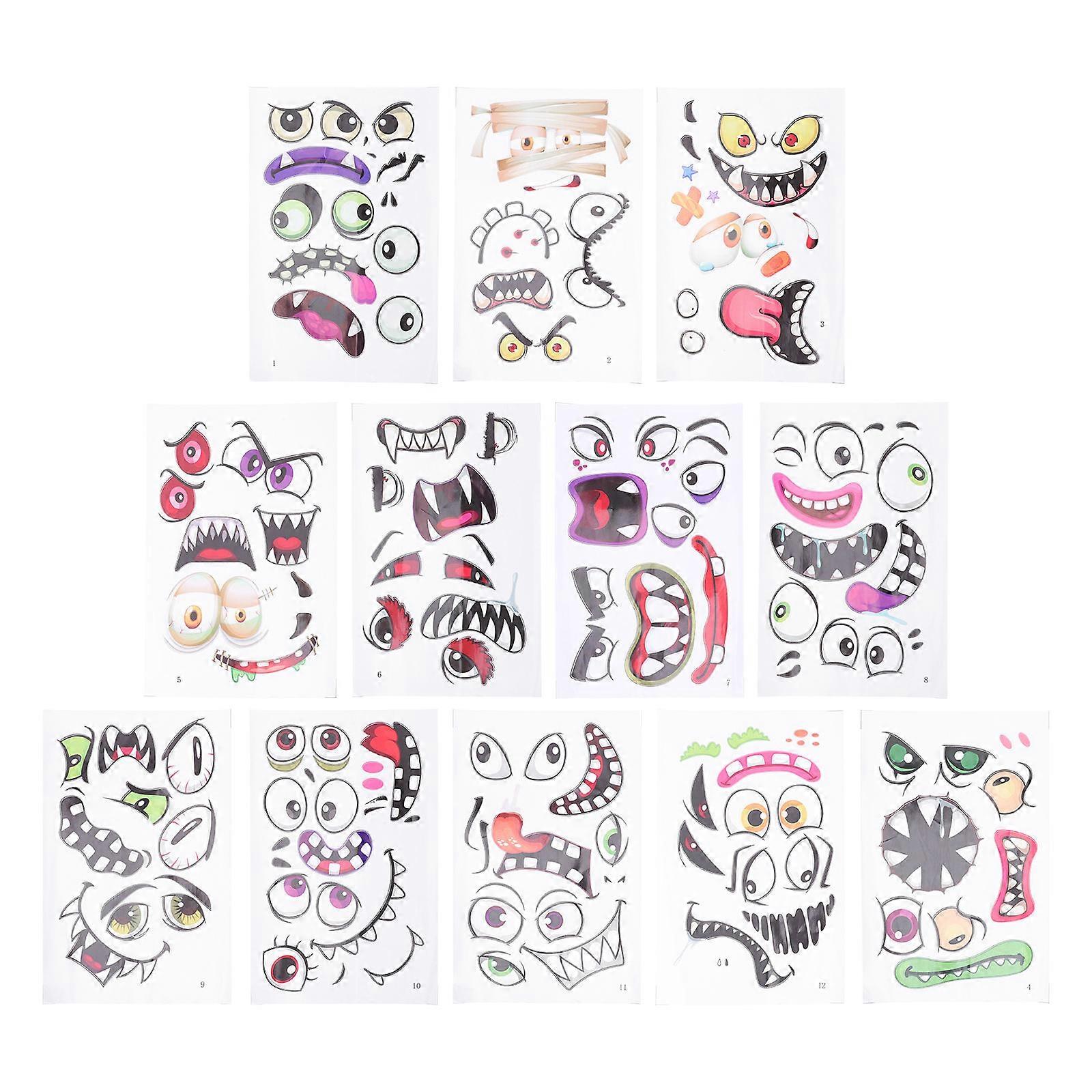 Funny Stickers Adhesive Stickers Family Sticker For Objects Assorted Color Unique Pattern Design 1 Set