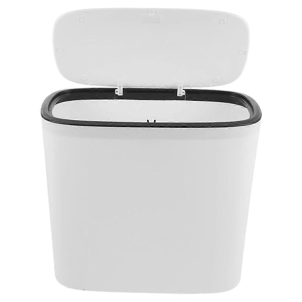 Waste Bin White Kitchen Garbage Can for Bathroom Office Use Trash Bucket