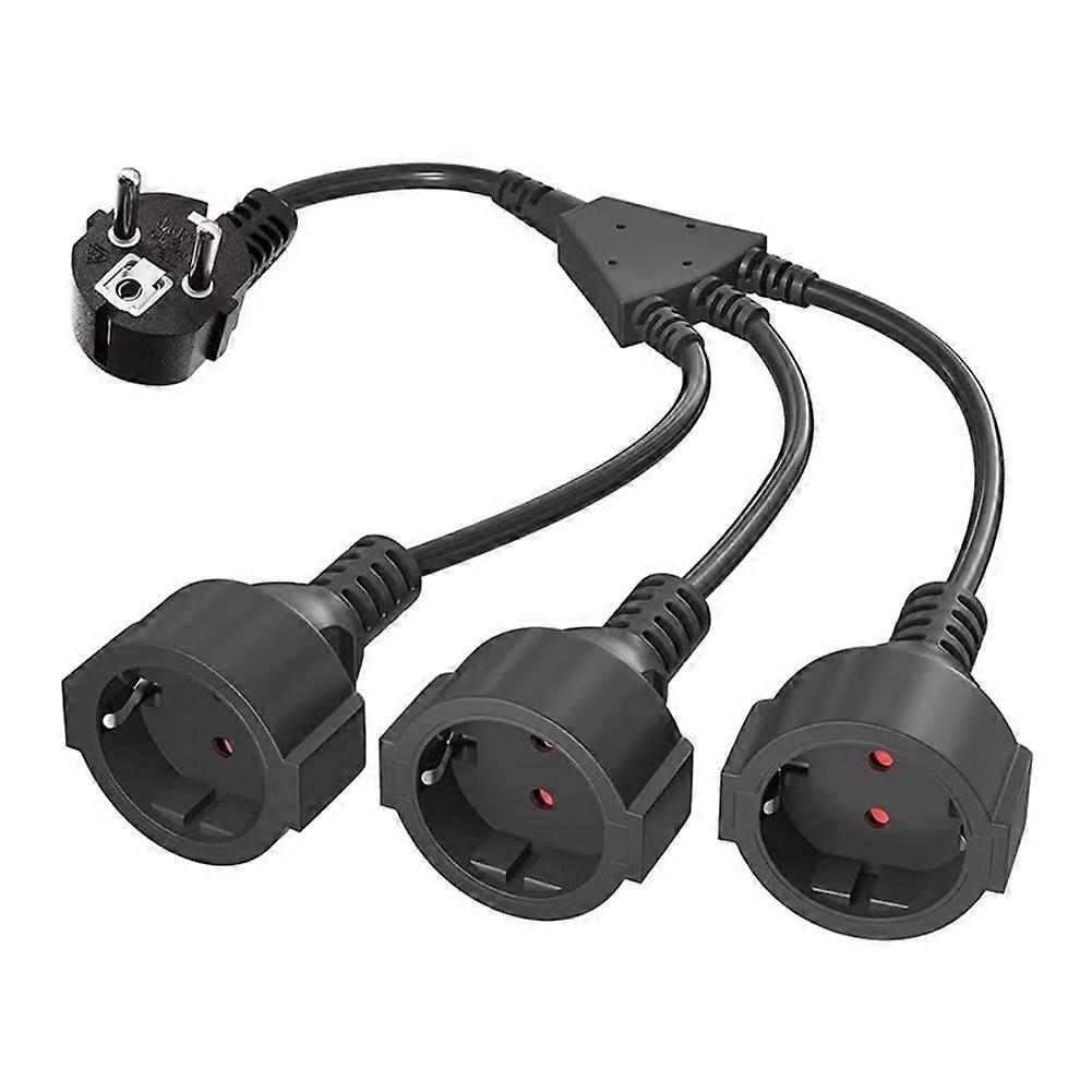 Power Extension Cord Triple Plug Adapter Ideal for Computer & Home Use EU PLUG