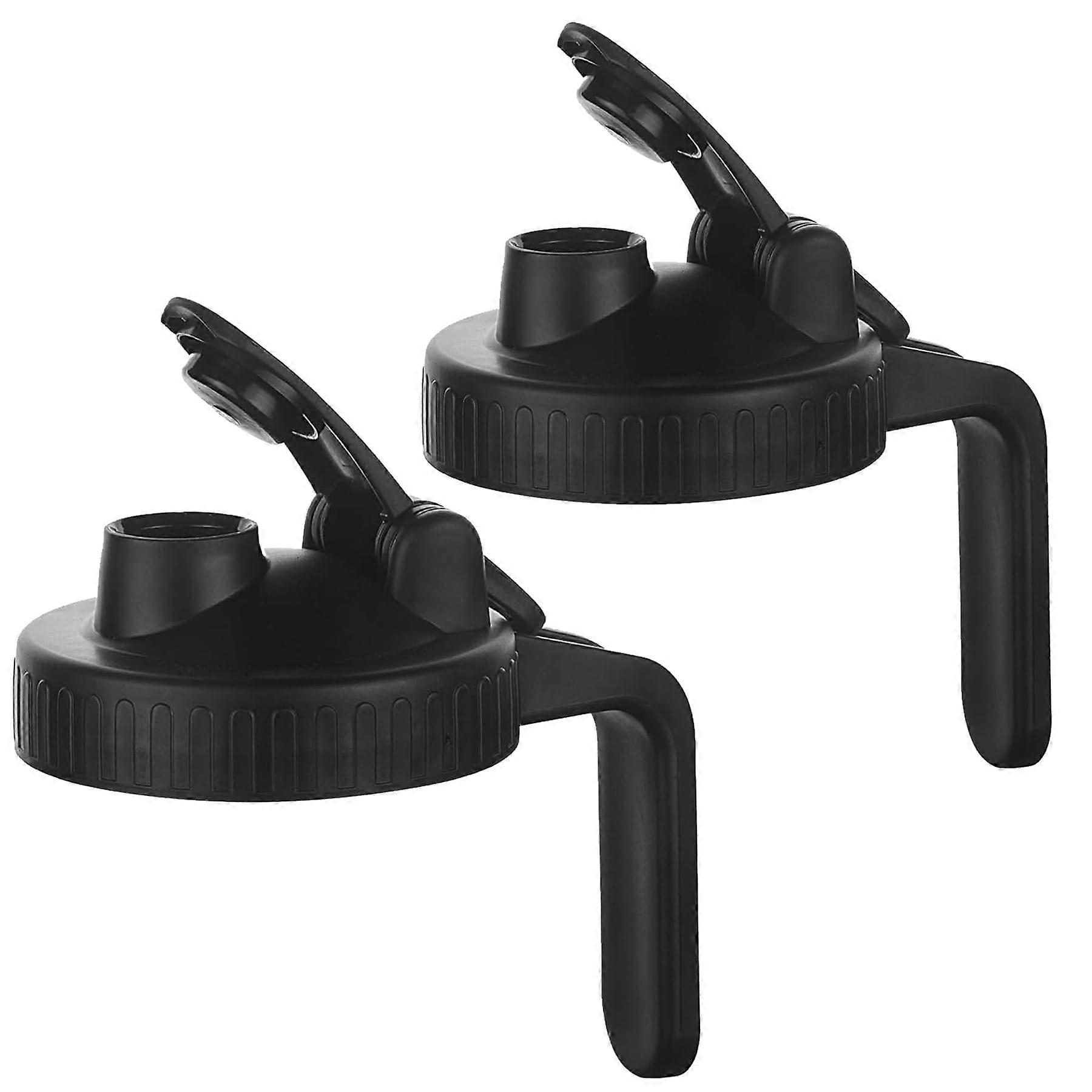 Wide Mouth Mason Jar Lids with Airtight LeakProof Pour Spout and Handle Flip Cap, 2 Pack