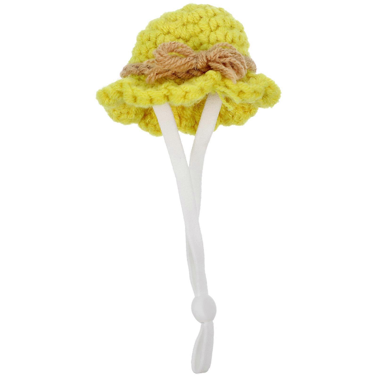 Pet Decor Hamster Knitted Hat for Small Animals with Strap