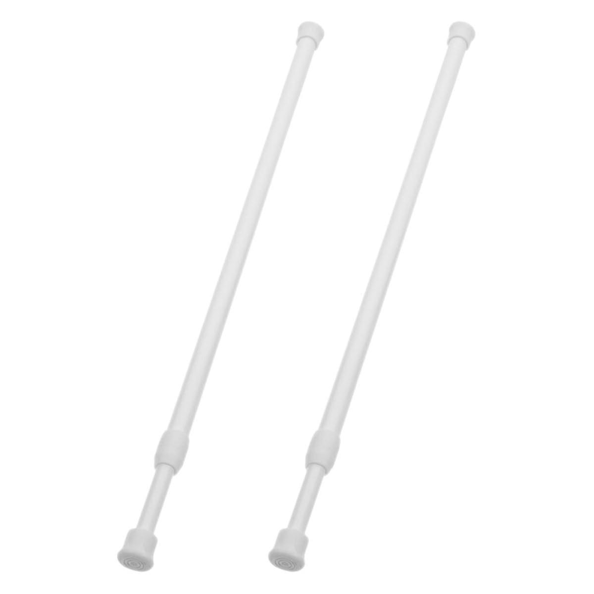 2pcs Adjustable No Drill Tension Curtain Rods Rust Resistant Telescoping Shower Rods for Windows Doors