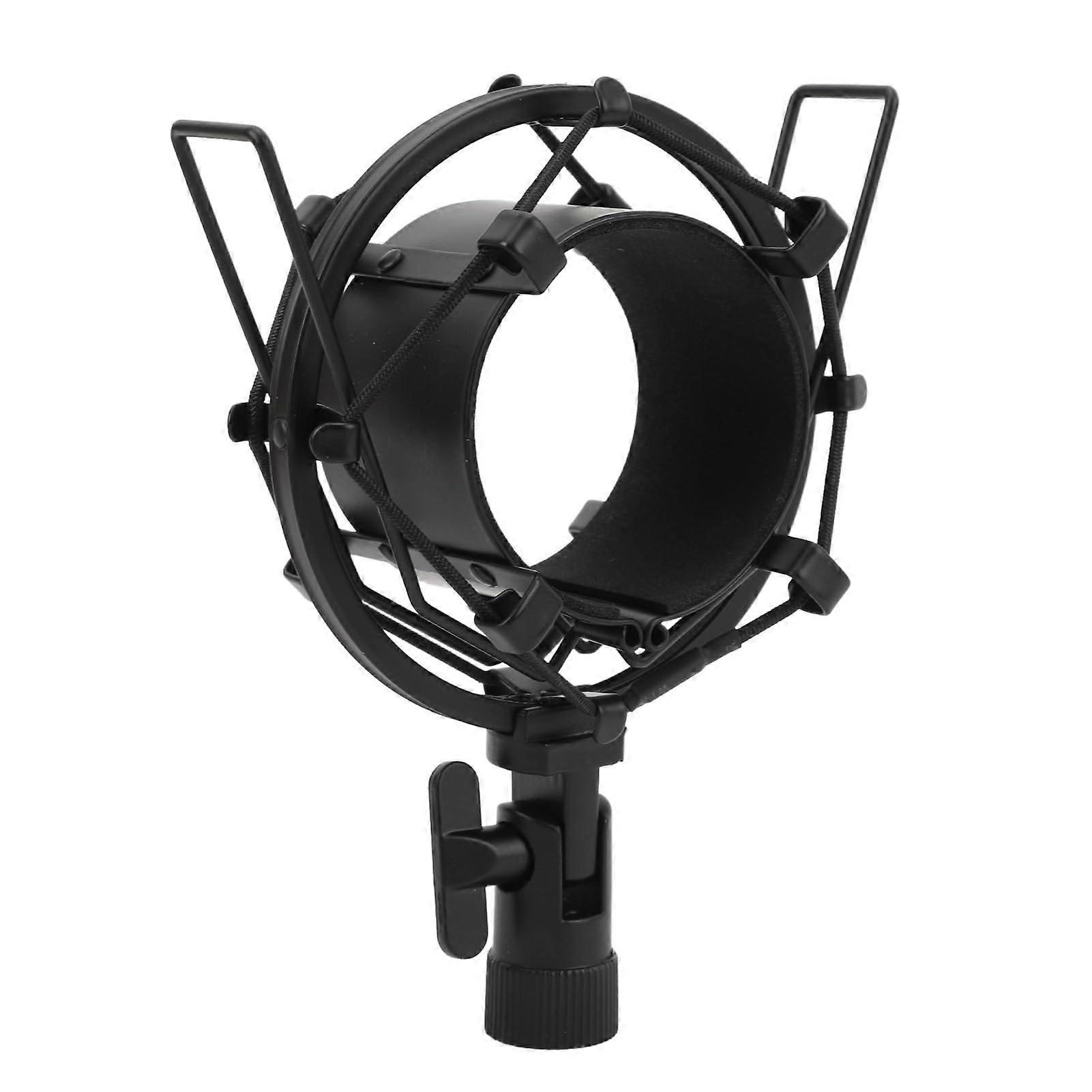 Microphone Shock Assembly Clamp/Holder Universal Compatibility, Metal Construction, Adjustable, 3/85/8 Thread, Black