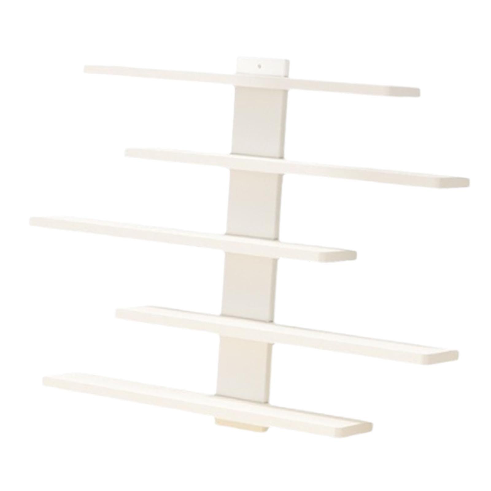 Wall Mounted Display Shelf, 5 Tier White Floating Shelves for Collectibles, Figurines and Plants
