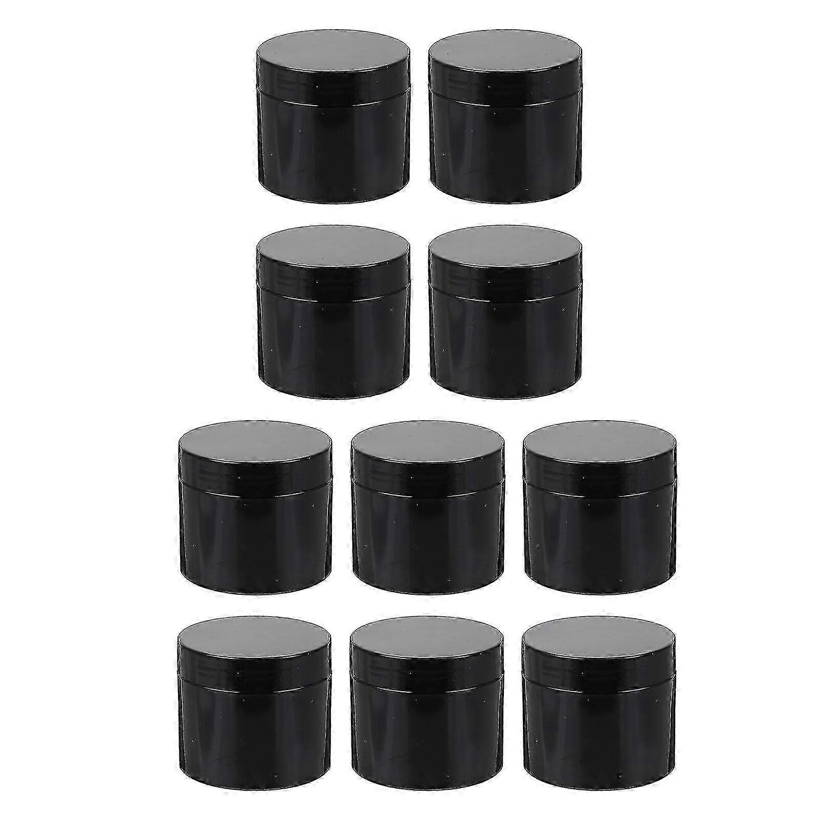 10 Pcs Practical Empty Storage Jars Refillable Tooth Powder Storage Containers (black)-c