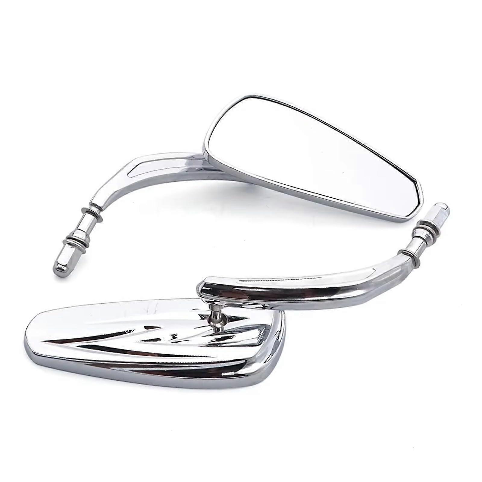 Motorcycle Rear View Mirrors Chrome 8mm for Harley Davidson WideAngle Adjustable Convex