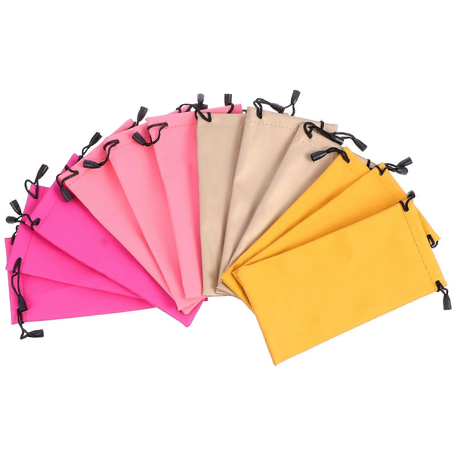 Sunglasses Glasses Bag PU Material for Storage 12Pcs Drawstring Pouches