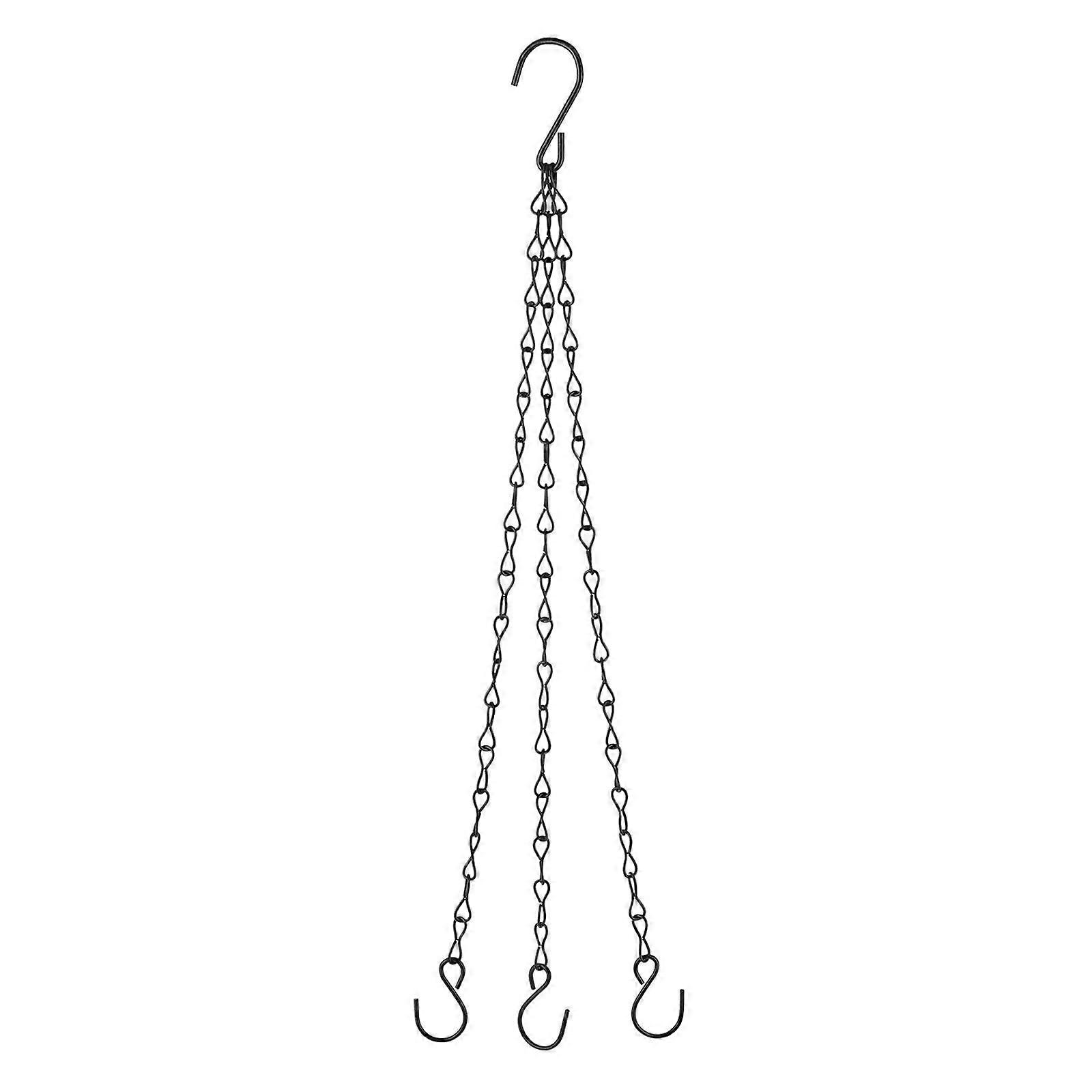 Hanging Plant Chains 3Point Support Adjustable Length with S Hooks for Flower Pots and Baskets