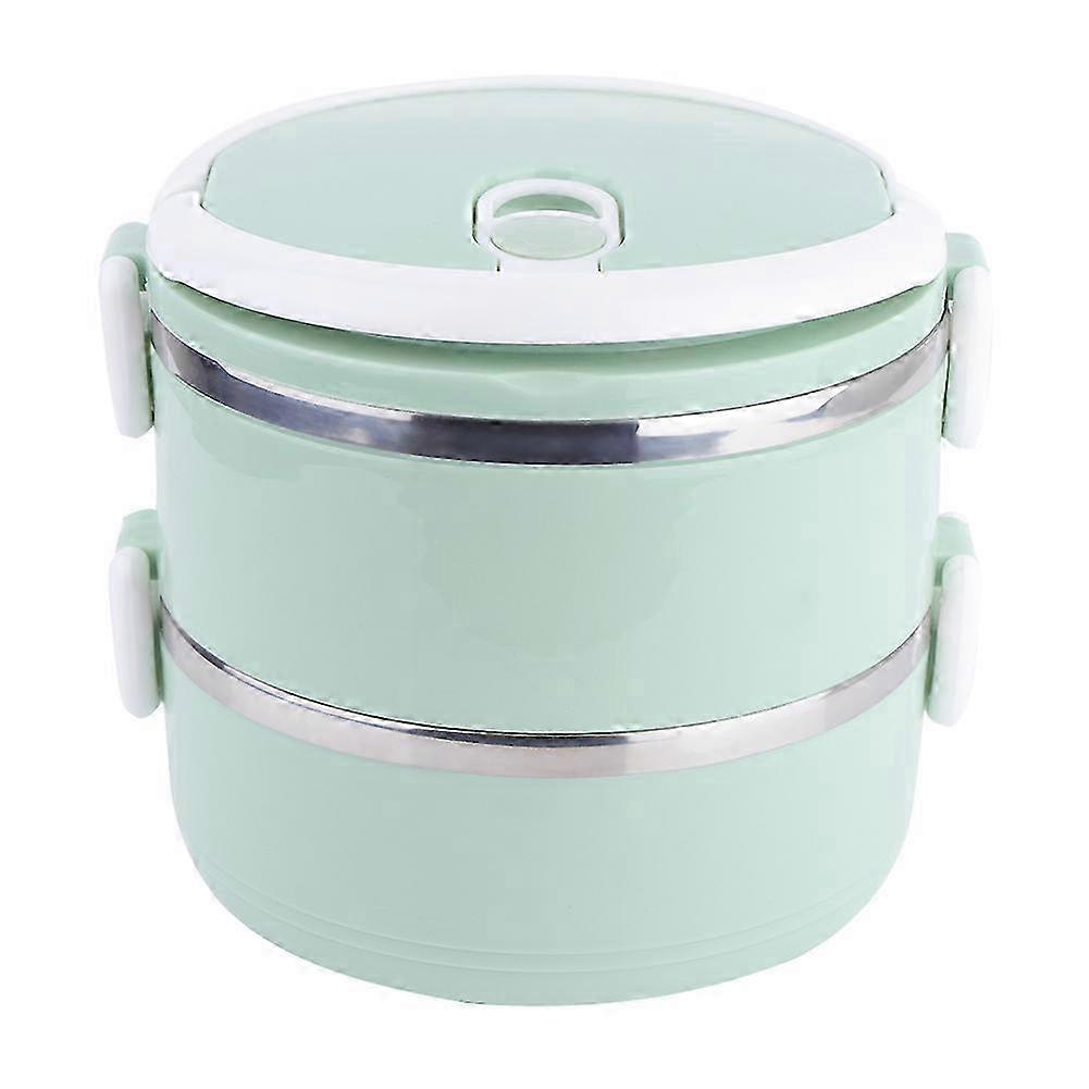Stainless Steel 2-Layer Thermal Lunch Box Stackable Leakproof Lunch Container 26-27s