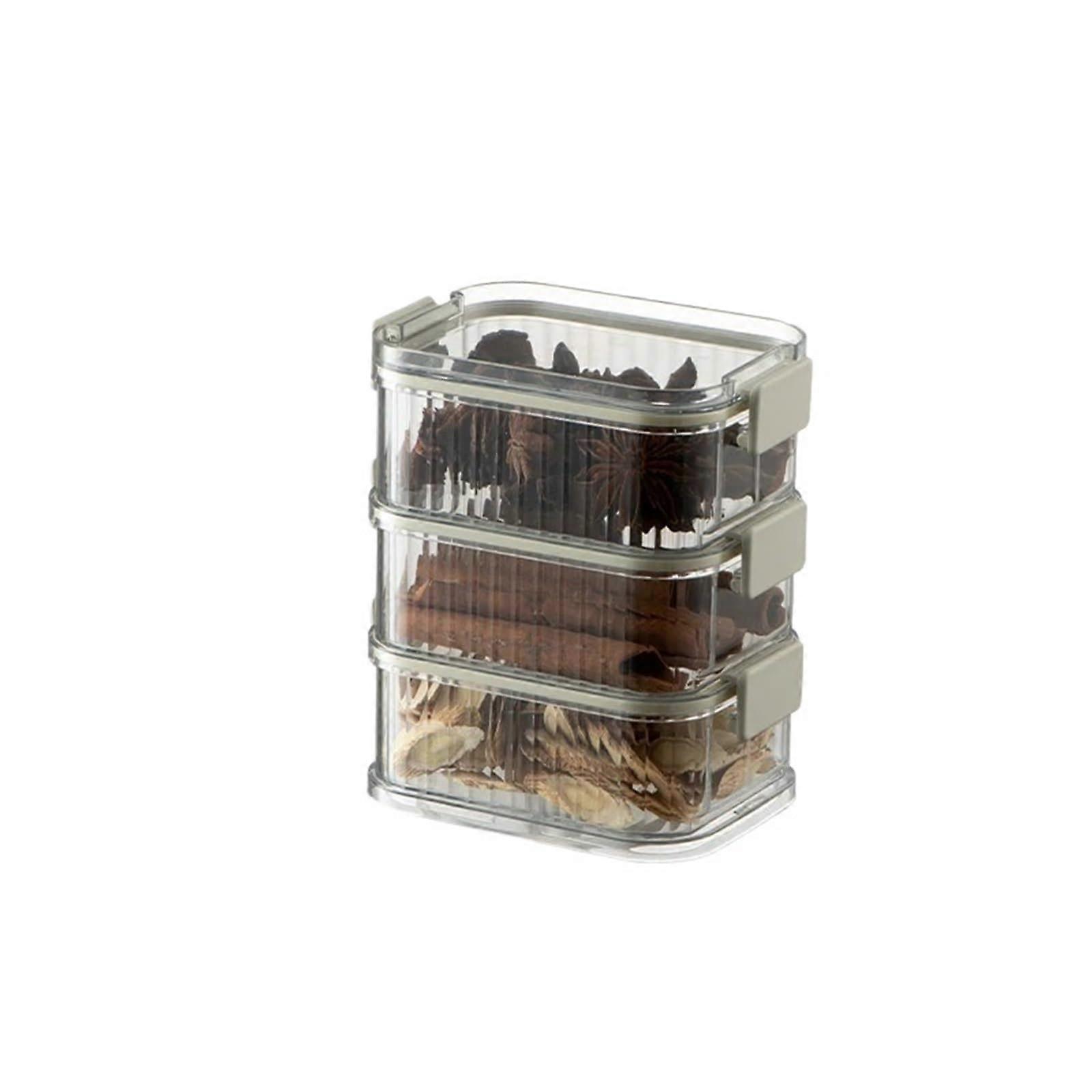 Spice Rack Stackable 3Layer Airtight Spice Organizer Jars for Kitchen Storage