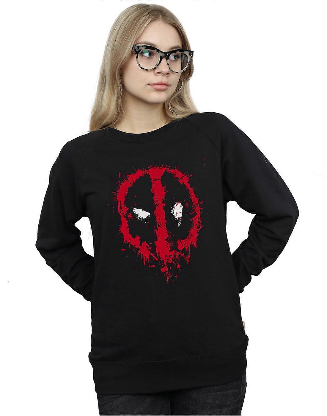 Marvel Women's Deadpool Splat Face Sweatshirt