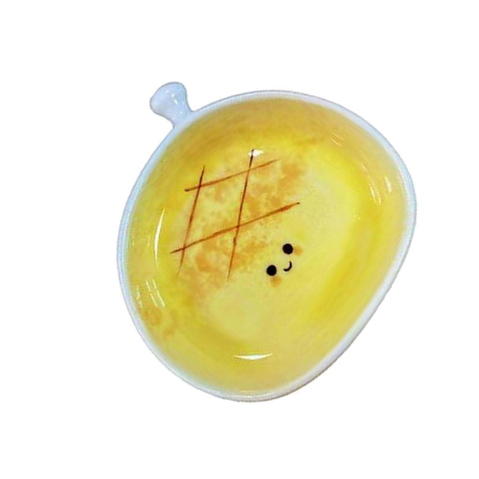 Ceramic Dip Plate Bread Shape Hand Painted Appetizer Dish Microwave Safe Easy Clean Snack Plate