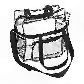 Transparent Tote with Adjustable Strap, Zippered Closure, Ideal for Stadium, Travel, Gym, and Sports Activities
