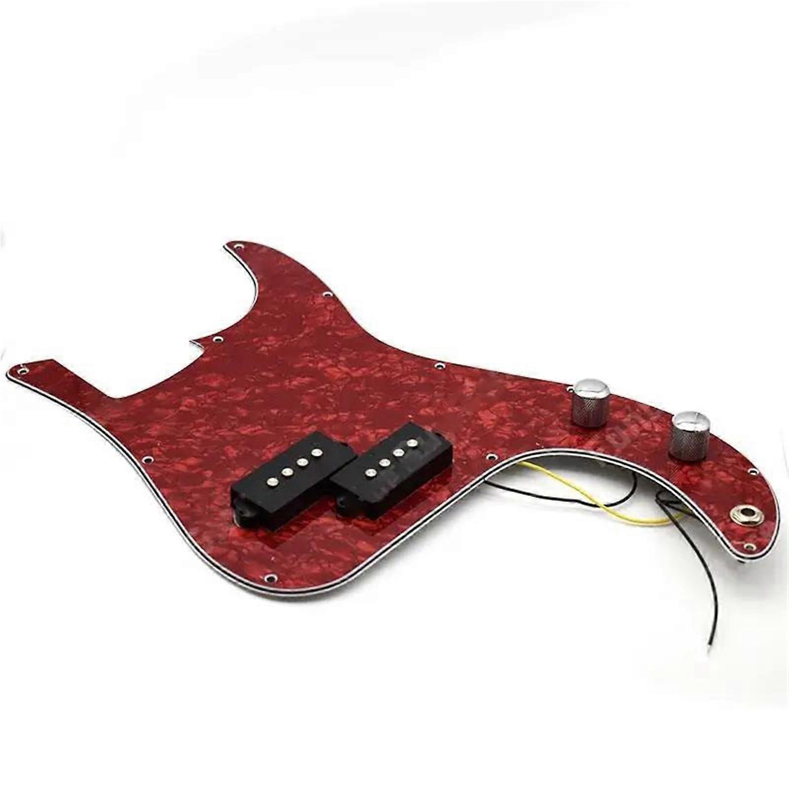 Prewired Pickguard with Pickups and Knobs, Ceramic Magnet Split Pickup, Easy Install Replacement Kit for P Bass
