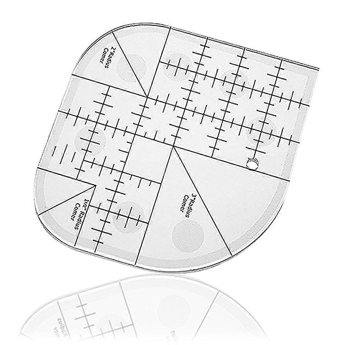 Quilting Ruler Acrylic Sewing Corner Cutter for Patchwork Rounded Corner Cutting and DIY Projects