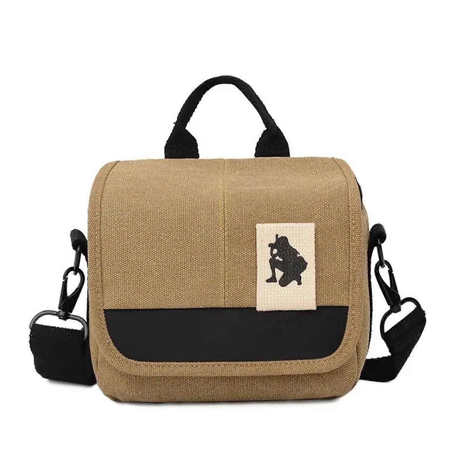 Waterproof DSLR Camera Shoulder Bag with Shockproof Compartments and Adjustable Strap Khaki