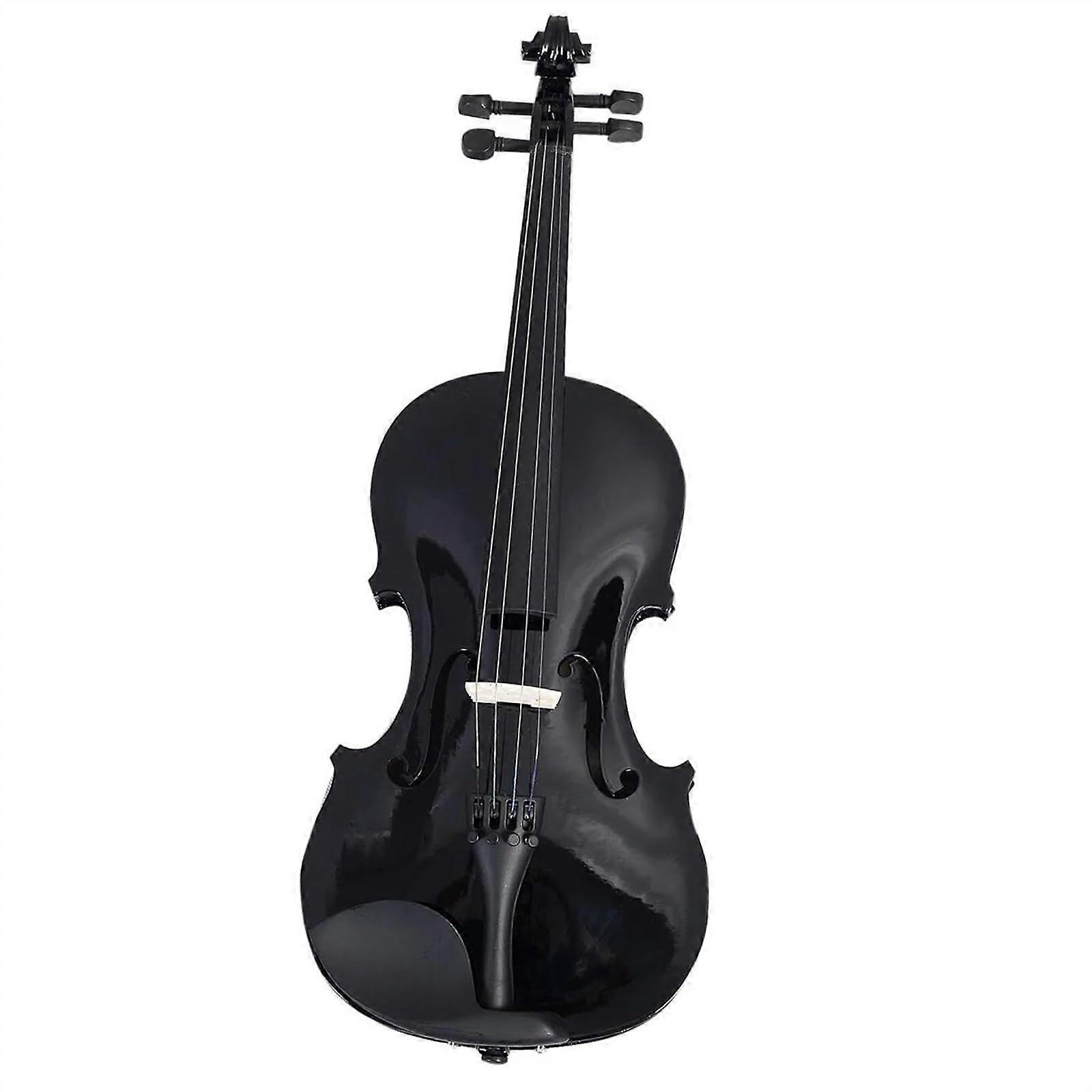 Full Size 4/4 Black Violin String Instrument for Beginners and Professionals