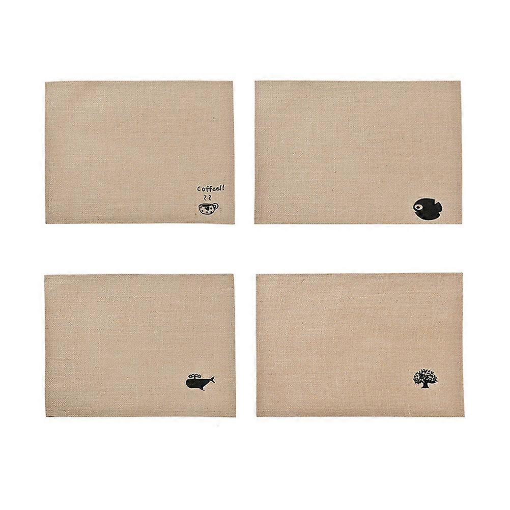 Table Setting Placemat Japanese-Style Table Mat Khaki Rectangular Insulation 4Set