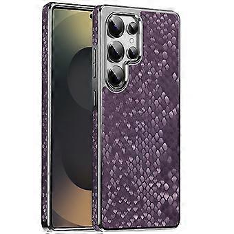 Crocodile Texture  Leather Magnetic Cover Drop Proof Purple Case for Samsung Galaxy S25 Plus