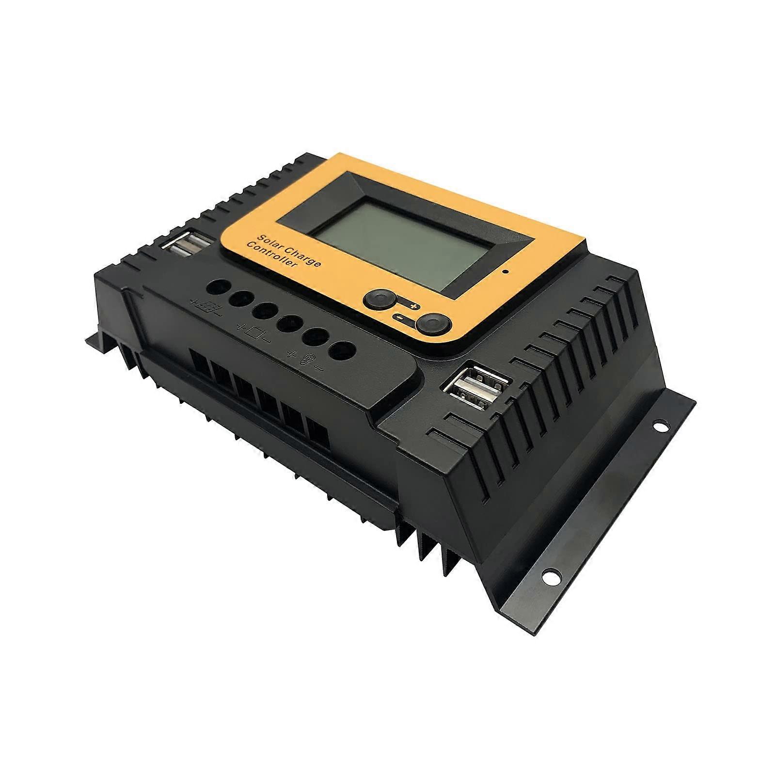 30A PWM Solar Charge Controller 12V 24V with LCD Display Dual USB and Timer Function