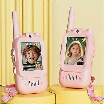 Walkie-Talkies für Kinder mit Videofunktion: 2er-Pack wiederaufladbares Spielzeug für Kleinkinder mit HD-Kamera und Stimmverzerrer, große Reichweite, Geschenkidee für Jungen und Mädchen im Alter von 3-8 Jahren.
